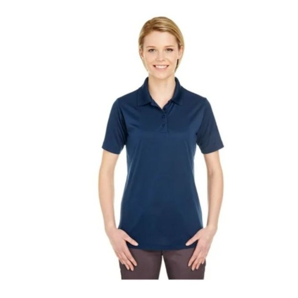 UltraClub Cool & Dry Navy Polo Shirt 2X  Ladies 100% Polyester